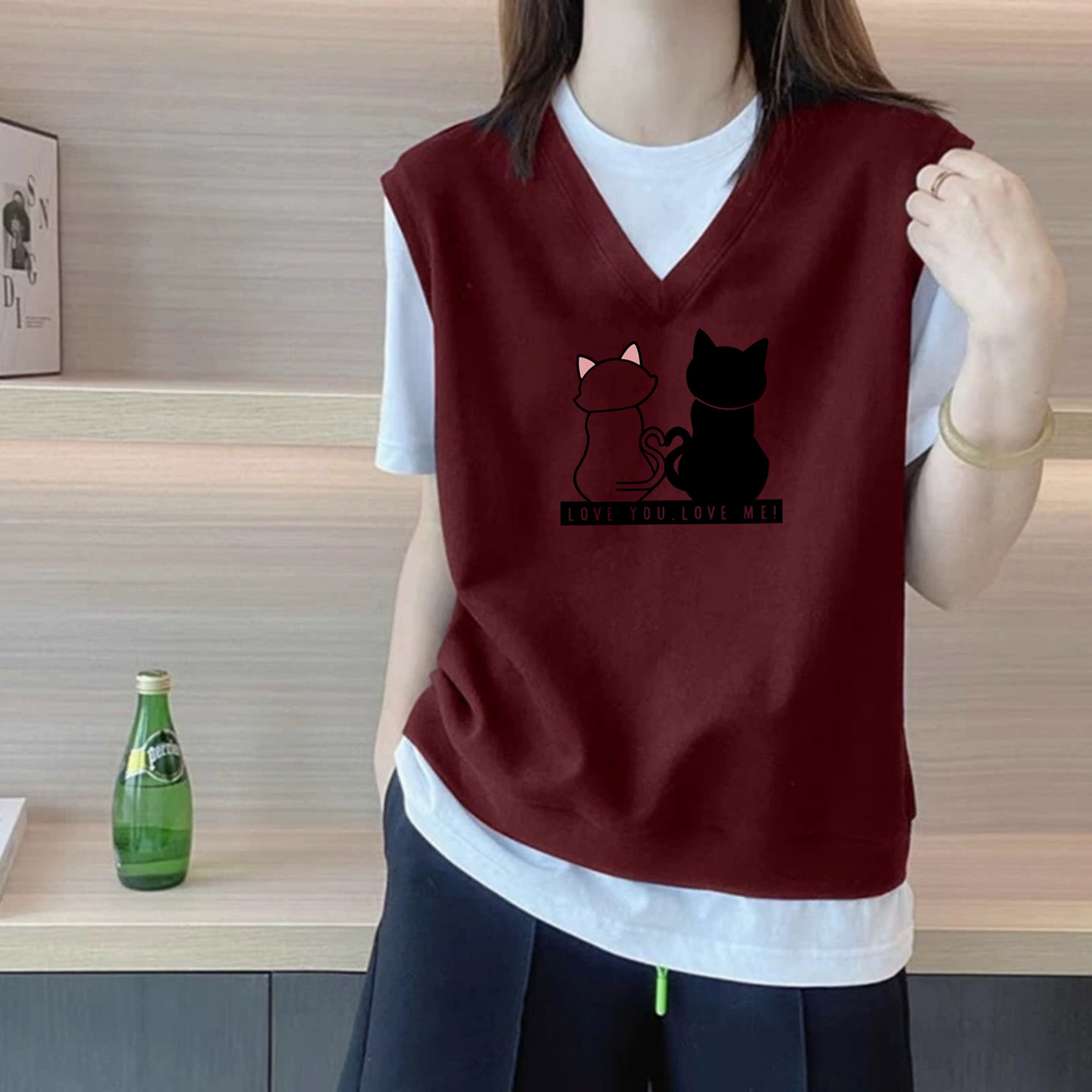 外贸原单女装时尚假两件短袖上衣女洋气叠穿内搭宽松显瘦遮肉T恤,女装/女士精品,大码内搭,淘宝优惠券,粉丝福利购,淘宝优惠卷