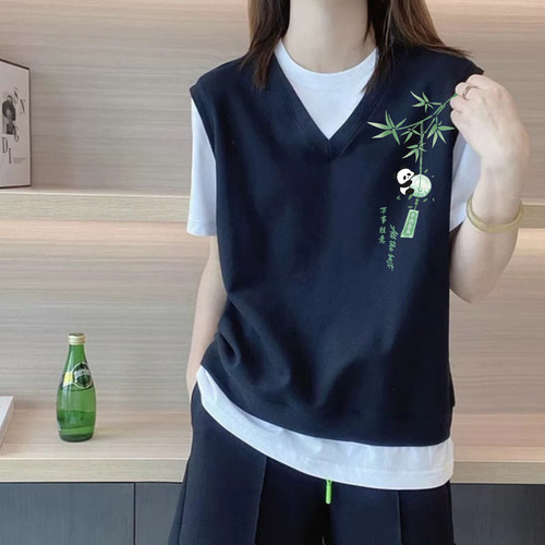 假两件纯棉上衣2025新款短袖t恤