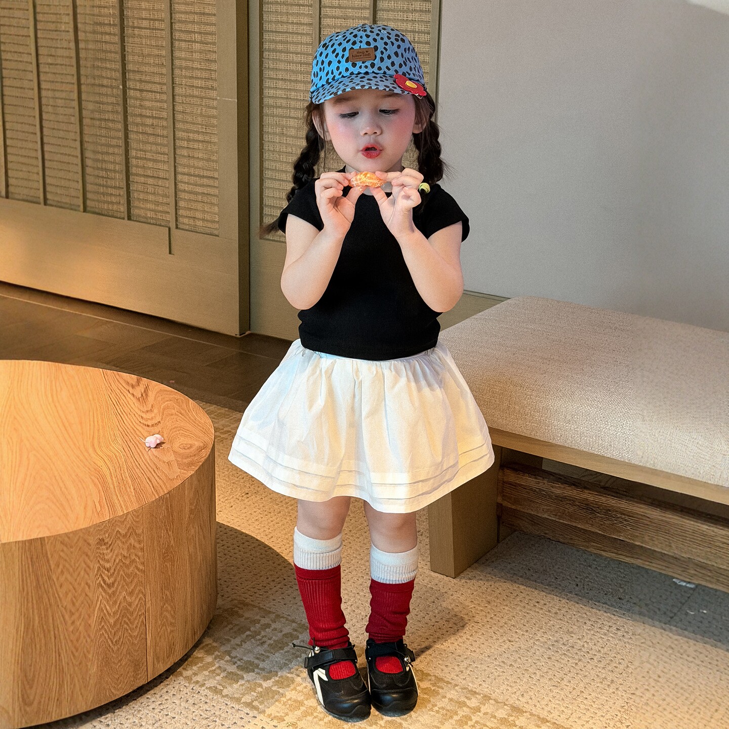 女童韩版套装2026夏季新款儿童纯色简约短袖T恤小女孩洋气半身裙t