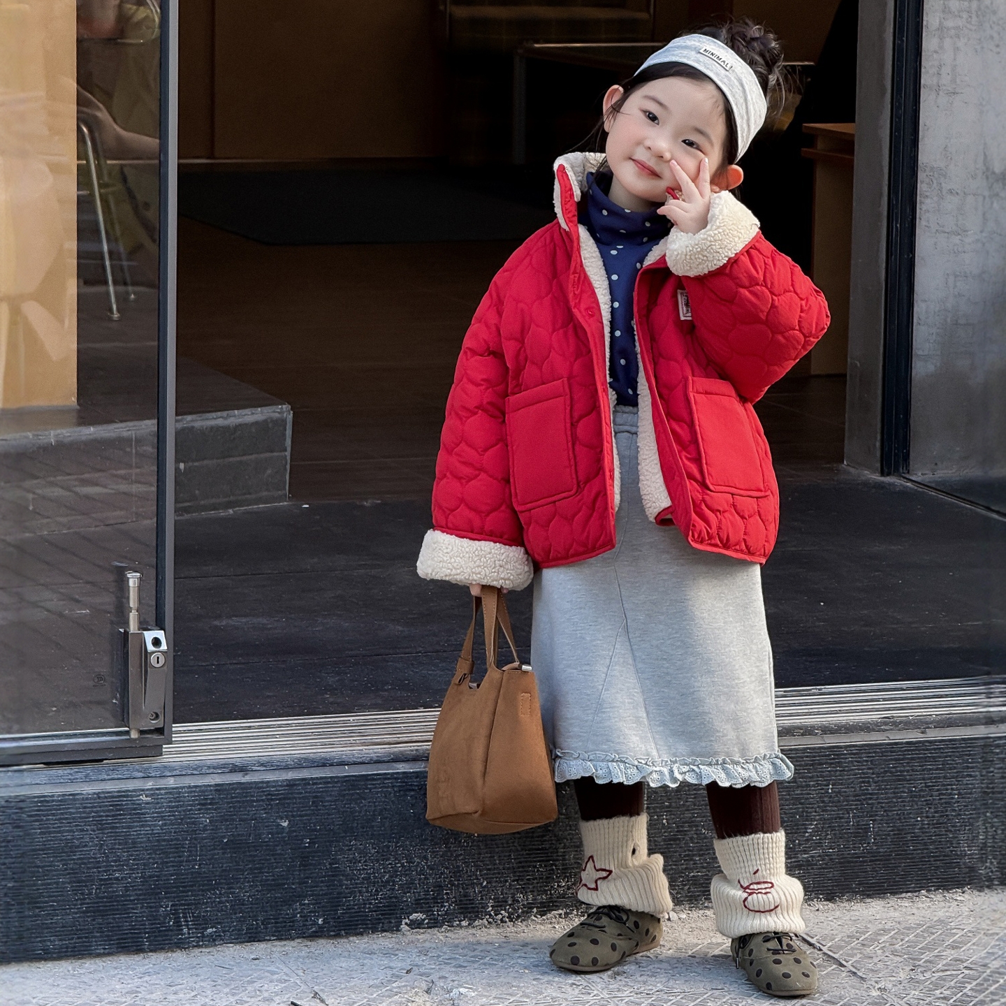 女童双面穿棉服外套秋冬款2025儿童洋气冬季加绒加厚宝宝冬装上衣