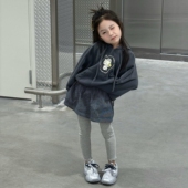 儿童百搭上衣屁帘打底裤 女童卡通连帽卫衣春季 2026新款 宽松上衣潮