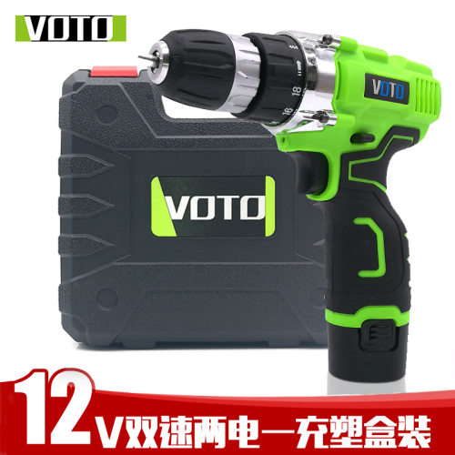 VOTO充电式手电钻12V双速电动螺丝刀批小微型锂电钻多功能家用款