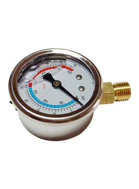 供不锈钢压力表耐震注液充油径向沙砂缸压力表YBN50 50psi 350kpa