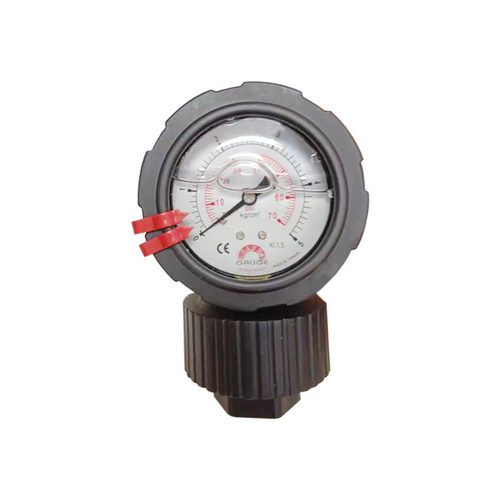 台湾华记PP隔膜压力表充油耐震耐酸碱抗腐蚀PCB蚀刻机用5kg 70psi