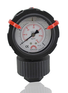 台湾华记耐酸碱PP隔膜压力表耐腐蚀耐震充油Y63 4KG 1/2PT厂直供