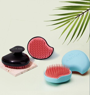 韩国EL AMIGO洗澡梳水滴梳按摩梳猫狗通用洗澡刷子清洁去浮毛