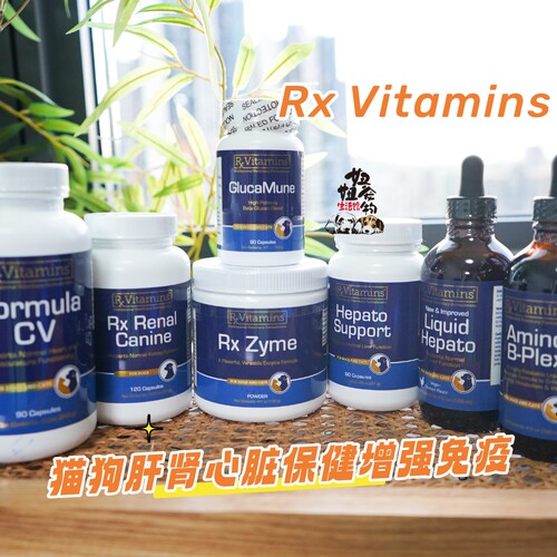 美国Rx Vitamins猫狗免疫提高补充剂肝肾心脏保健品补血铁维生素B