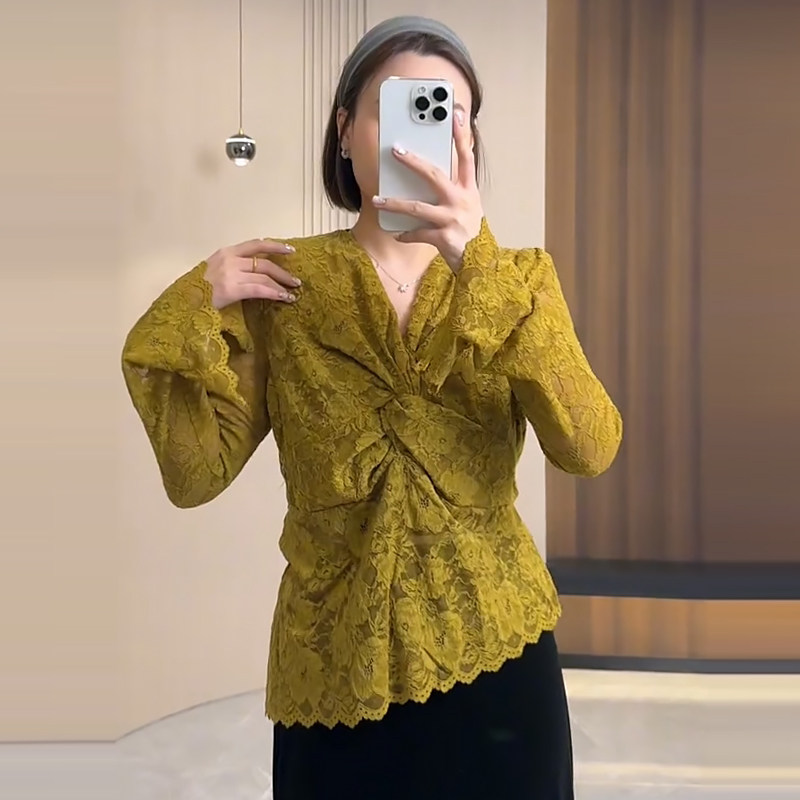 斜边扭结不规则蕾丝打底衫上衣胖mm2025冬季新款宽松大码显瘦女装,女装/女士精品,大码内搭,淘宝优惠券,粉丝福利购,淘宝优惠卷