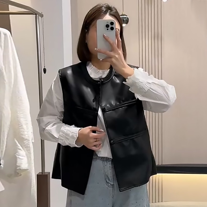 韩系国风盘扣衬衫蛋白皮马甲胖mm2026春冬新款显瘦宽松大码女装潮,女装/女士精品,大码套装,淘宝优惠券,粉丝福利购,淘宝优惠卷