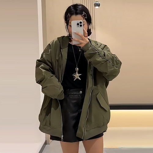 连帽飞行棉服加厚外套冬季款上衣