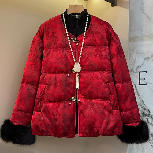 国风棉服袖口毛毛休闲保暖外套潮