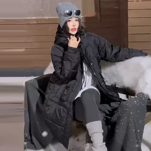 大码保暖连帽棉服外套女简约上衣