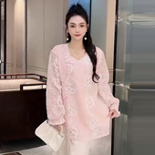 国潮风大码 盘扣打底衫 女上衣胖mm2026春冬新款 新中式 宽松显瘦女装