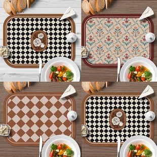 法式简约皮革餐桌垫西餐垫小餐垫防水防油隔热防烫餐盘碗垫