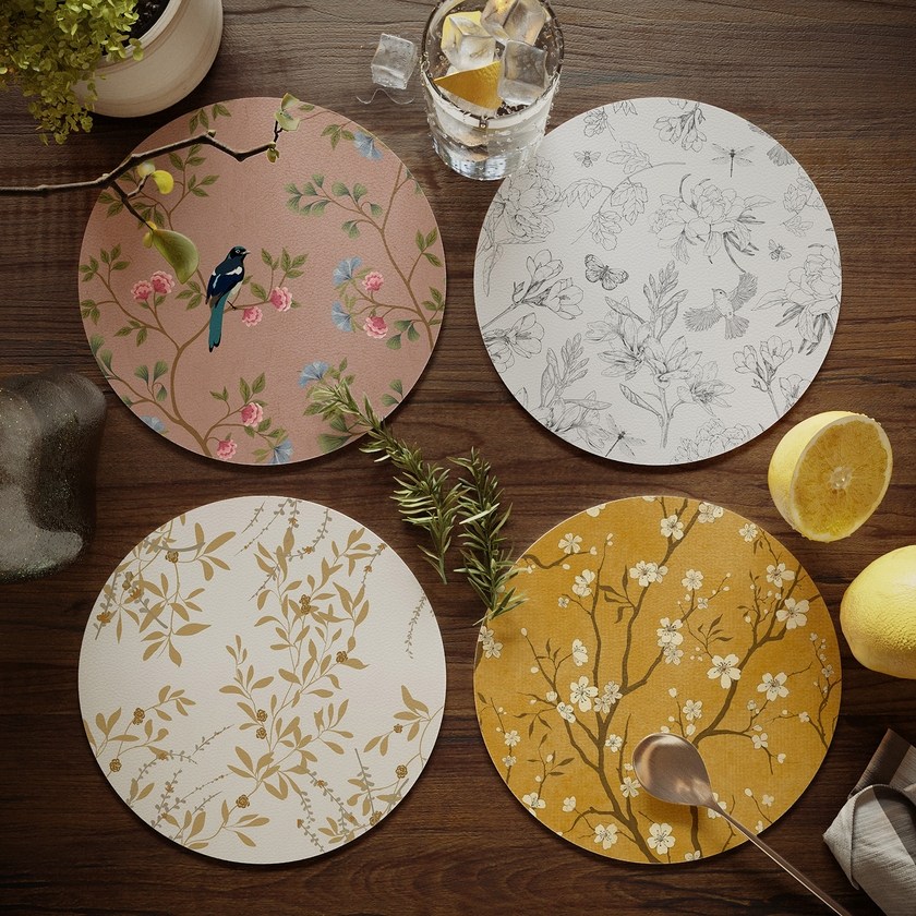 法式植物 餐桌隔热垫圆形小餐垫免洗防水防油碗垫盘垫水杯垫子,居家布艺,餐垫,淘宝优惠券,粉丝福利购,淘宝优惠卷