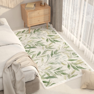 热带叶子 长条床边地毯客厅卧室加厚床前沙发脚垫飘窗地垫轻奢ins