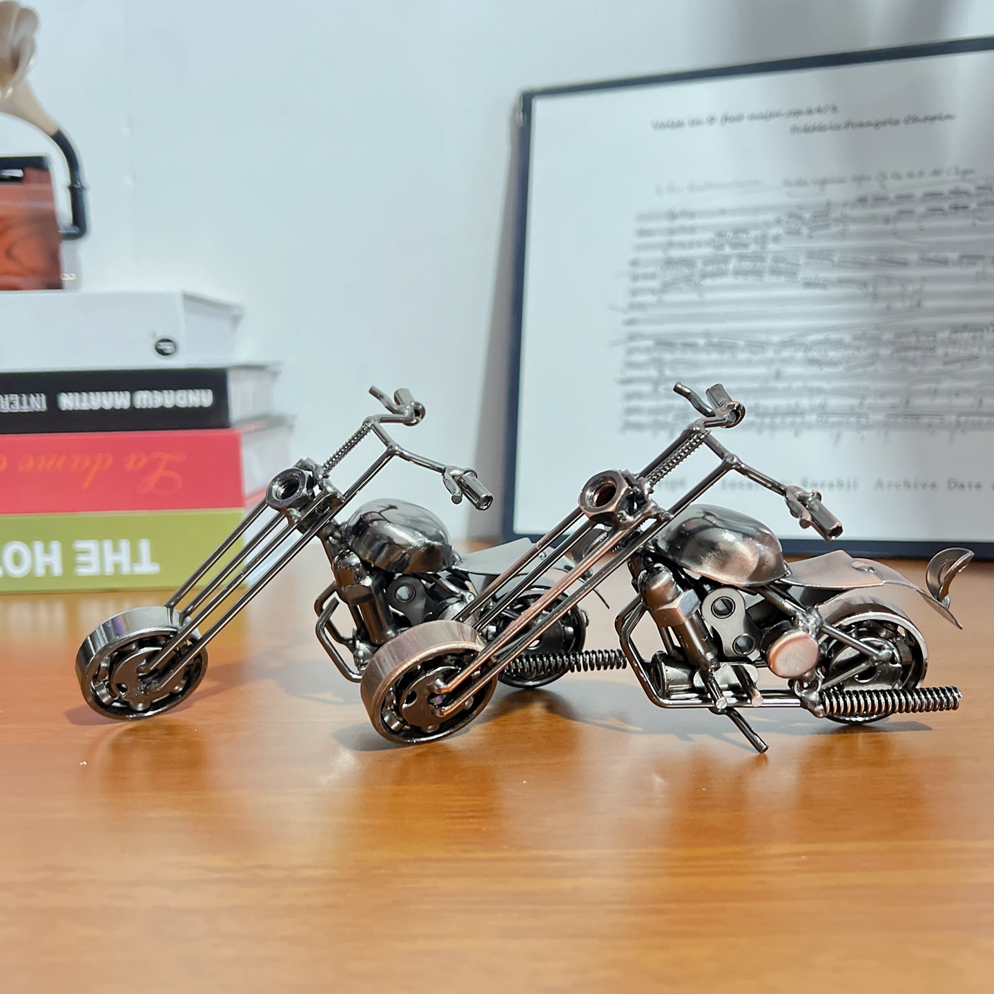 纯手工铁艺摩托车摆件客厅书桌酒柜装饰工艺品小摆设男生生日礼物