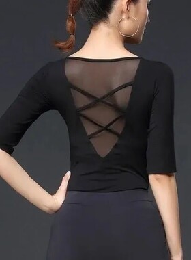 拉丁舞上衣新款长袖、中袖舞蹈服摩登舞练功服广场舞服演出服