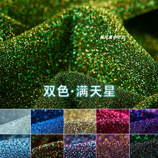 双色满天星网纱面料 金银丝闪光纱印度纱礼服舞蹈服背景装饰布料