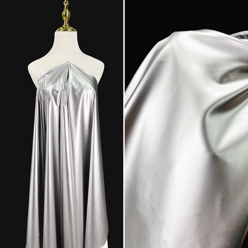 亮银色鲨鱼皮-珠光防水银灰色布