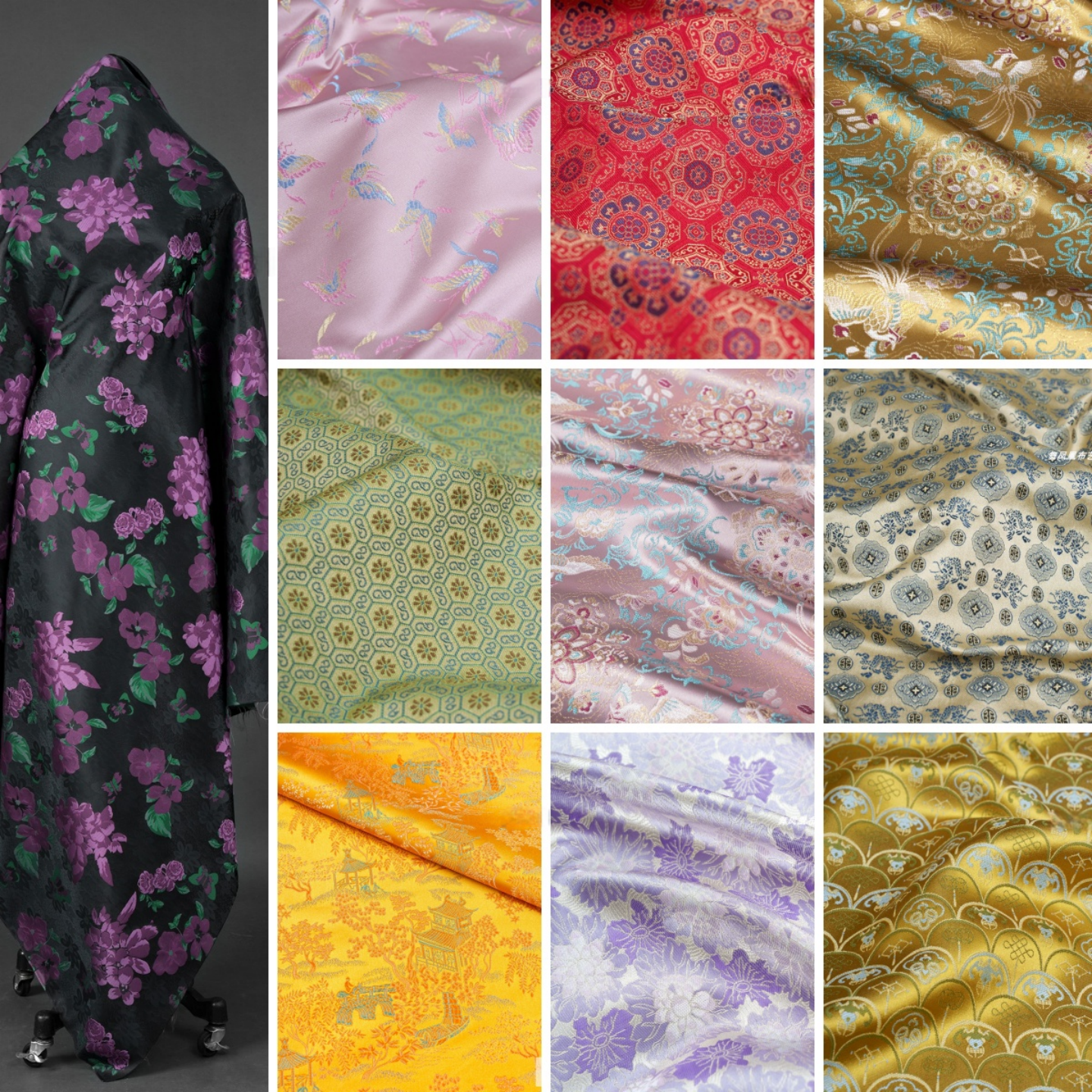 织锦缎提花绸缎面料中国风宋锦