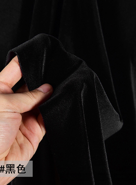 加宽-黑色韩国绒布加厚丝绒布料丝滑吸光布弹力不倒绒天鹅绒幕布