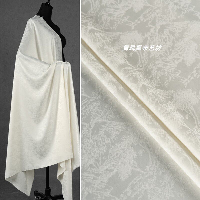 树木山林醋酸提花中式丝滑布料