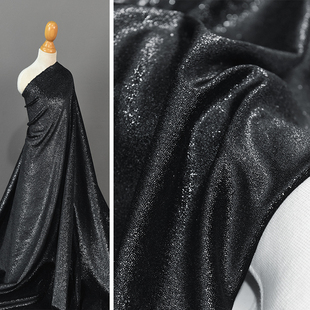 饰拍照亮银绒布料 背景装 亮黑色闪光韩国绒金丝绒满天星面料 服装