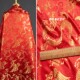 120CM龙凤呈祥织锦缎提花面料 中国红喜庆汉服仿宋锦丝绸垂顺布料