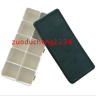 优质10格深绿色软盖调色盒水粉调色盒 10格颜料调色盒