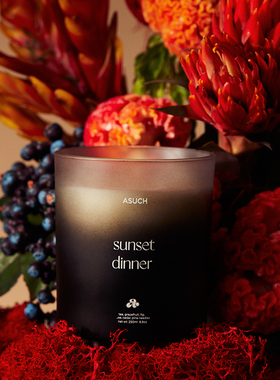 ASUCH 葡萄柚玫瑰雪松 落日晚宴无烟香薰蜡烛 大豆蜡卧室精油礼物