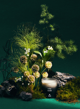 ASUCH 野草下过雨的青草味无烟香薰蜡烛精油杯大豆蜡礼物室内香氛