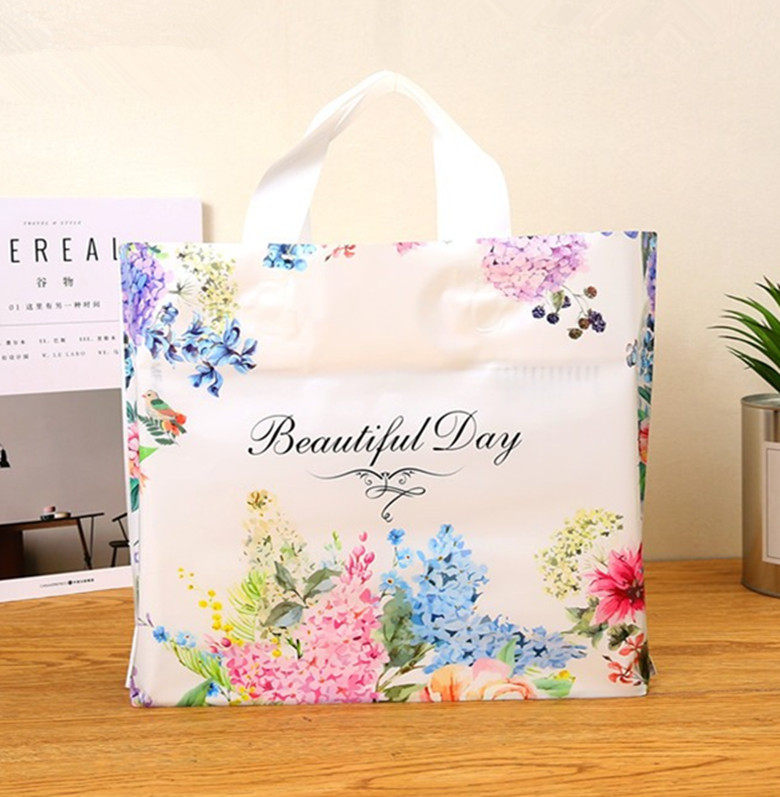 新款加厚蝶恋花手提袋服装店袋子女装塑料袋化妆品袋批发包邮定做