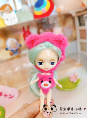 Mini Blythe迷你布 小小布娃娃衣服 裙子裤子帽子套装娃衣之二