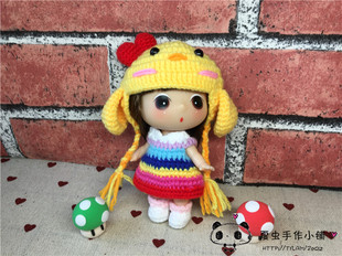 韩国冬己迷糊娃娃9CM 11CM可穿衣服 小鸡韩版长耳帽套装 手工娃衣