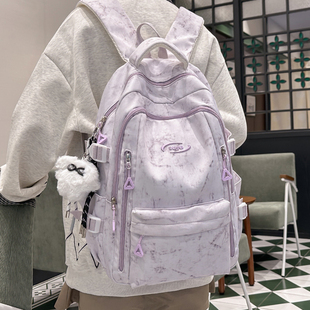 高颜值大容量大学生书包女学院风多隔层高中生初中双肩包电脑背包