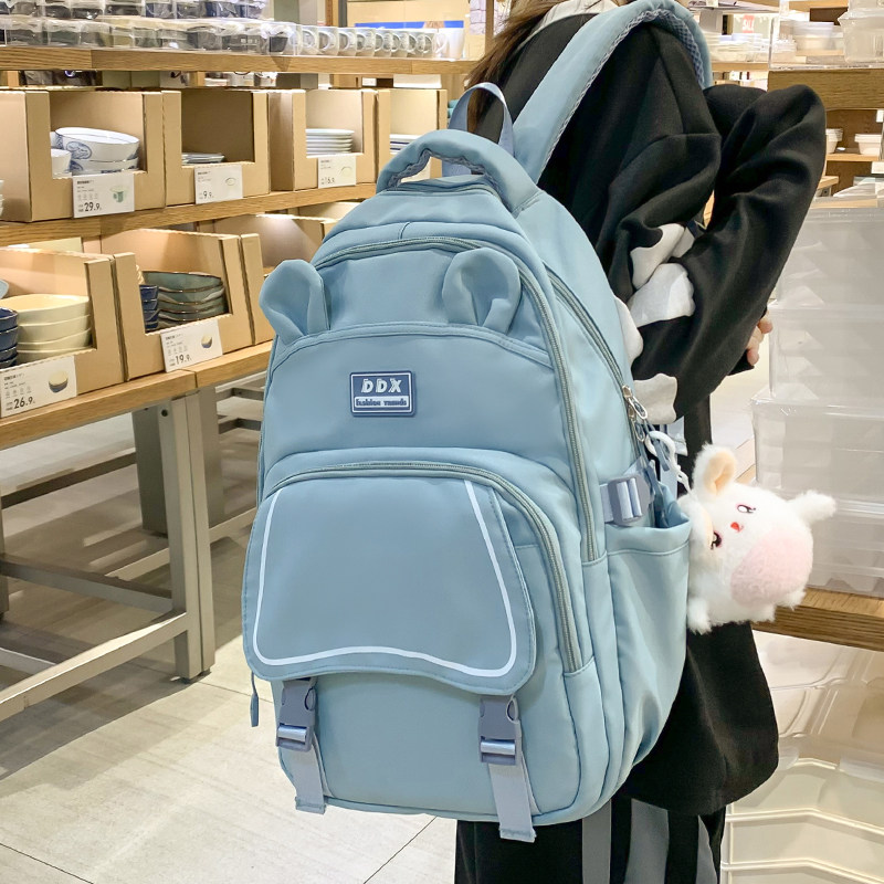 日系可爱耳朵大容量高中生初中生书包女ins风多隔层小学生双肩包
