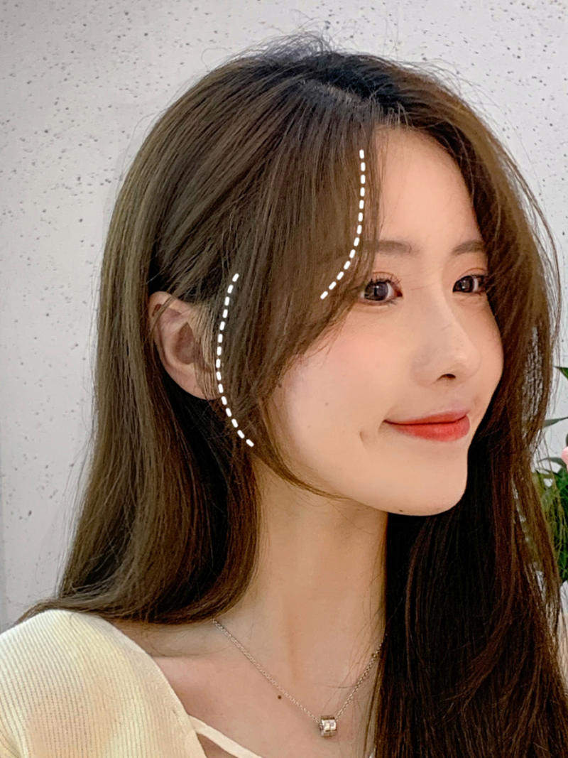 空气刘海假发女真发自然超隐形无痕两侧网红空气中分斜刘海假发片