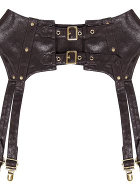 熠先生的蒸汽大陆 蒸汽朋克steampunk铆钉吊带夹女士腰封宽腰带