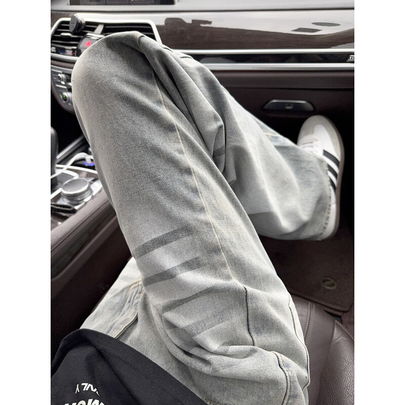 男装牛仔裤LK23125其他/other潮牛仔布青少年中腰直筒拉链2025年