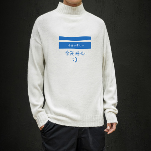 M18033-P45 秋冬半高领毛衣男大码图片