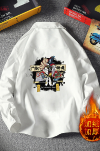 CS15016加绒款P55加厚加绒衬衫男保暖衬衣长袖寸衫上衣服外套图片