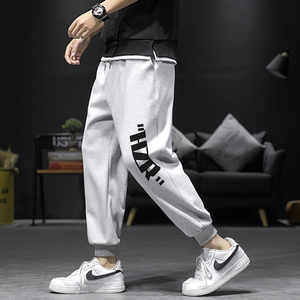 K12002-P40春季束脚直筒运动裤男大码宽松休闲卫裤哈伦裤图片