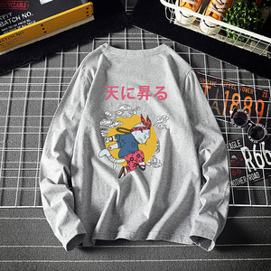 电商A040A-TX3012-P25 月兔印花长袖t恤加肥加大码男胖子上衣服图片