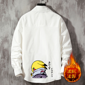 CS15036加绒款P55加厚加绒衬衫男保暖衬衣长袖寸衫上衣服外套图片