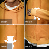 电商A040A-WY2021-P40小熊印花连帽卫衣男潮牌大码胖人男外套，男装卫衣，电商A040A