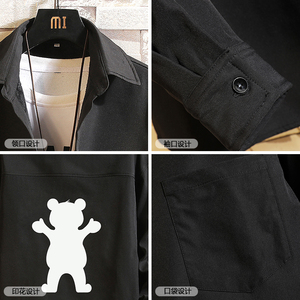 CS15021加绒款P55加厚加绒衬衫男保暖衬衣长袖寸衫上衣服外套图片