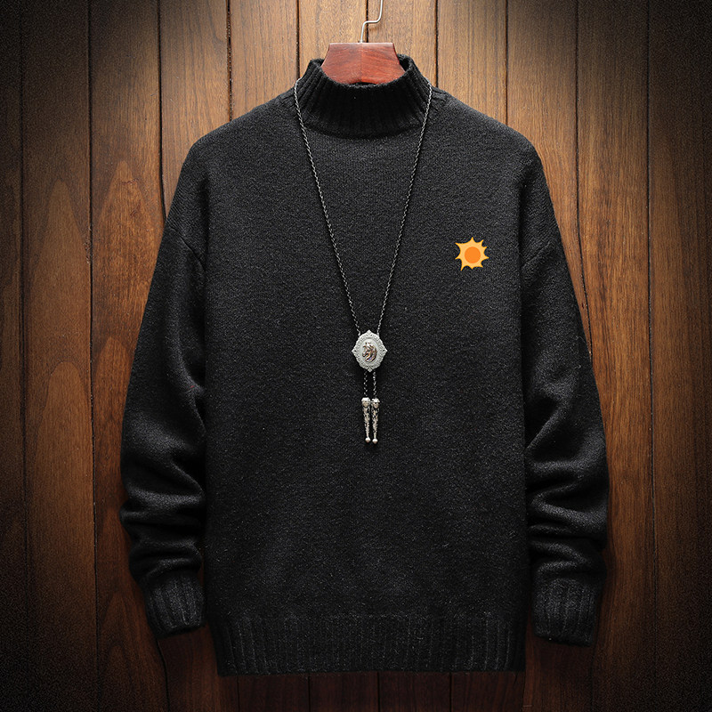 电商A040A-M18018-P45秋冬半高领毛衣男大码，男装针织衫/毛衣，电商A040A