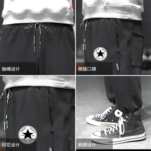 K13008-P40加绒P50 加绒运动裤男大码宽松束脚直筒卫裤休闲裤图片