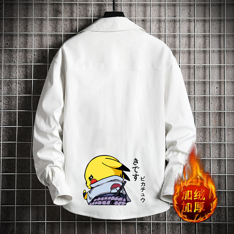 CS15036加绒款P55加厚加绒衬衫男保暖衬衣长袖寸衫上衣服外套图片